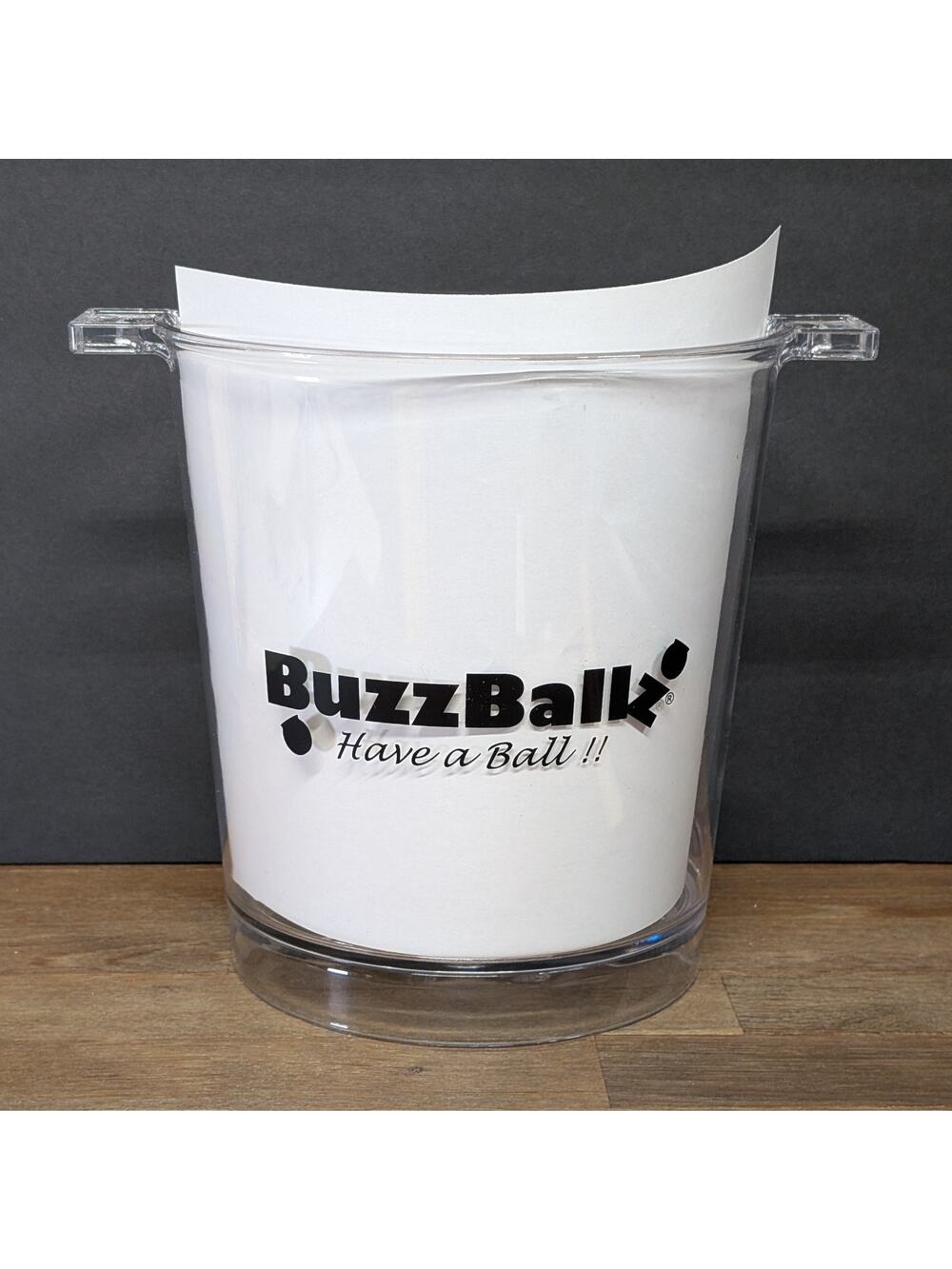 Buzzballz Cocktails Clear Acrylic Promotional Ice Bucket Have A Ball